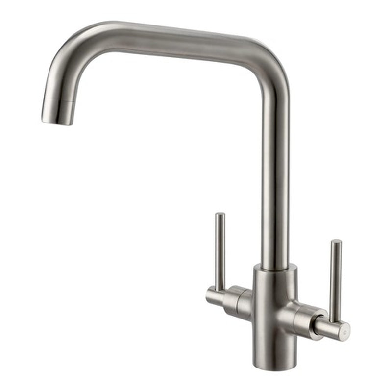 Kitchen Tap Dual Lever Kitchen Mixer Taps 1 Hole without Expert Installation