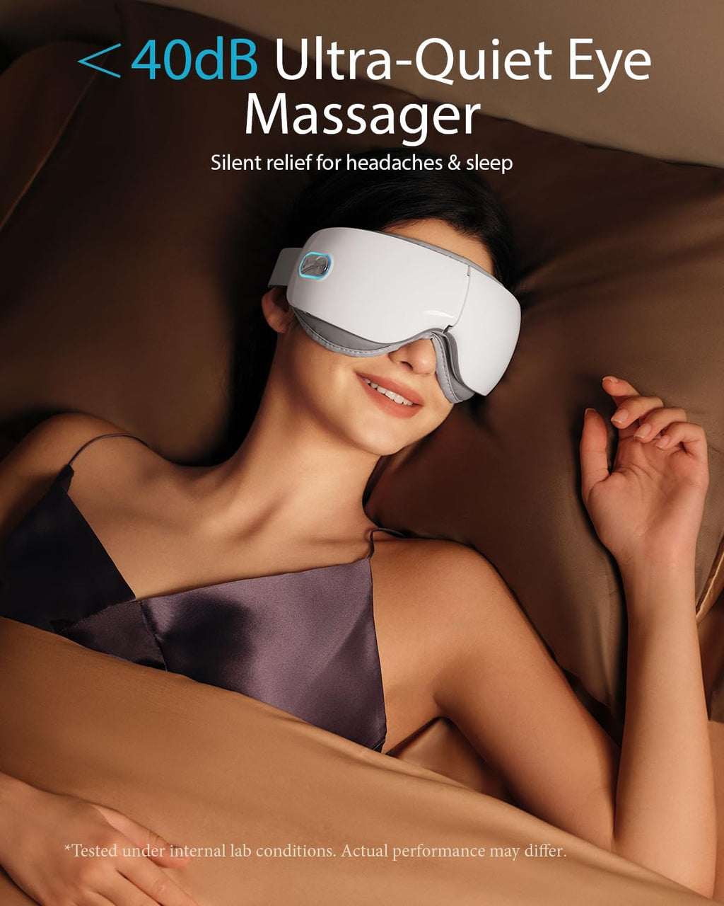 Heated Eye Massager with Heat & Compression, Ultra-Quiet Eye Mask Massager for Relaxation and Eye Strain Relief, Ideal Christmas Gift for Women and Men (ES500)