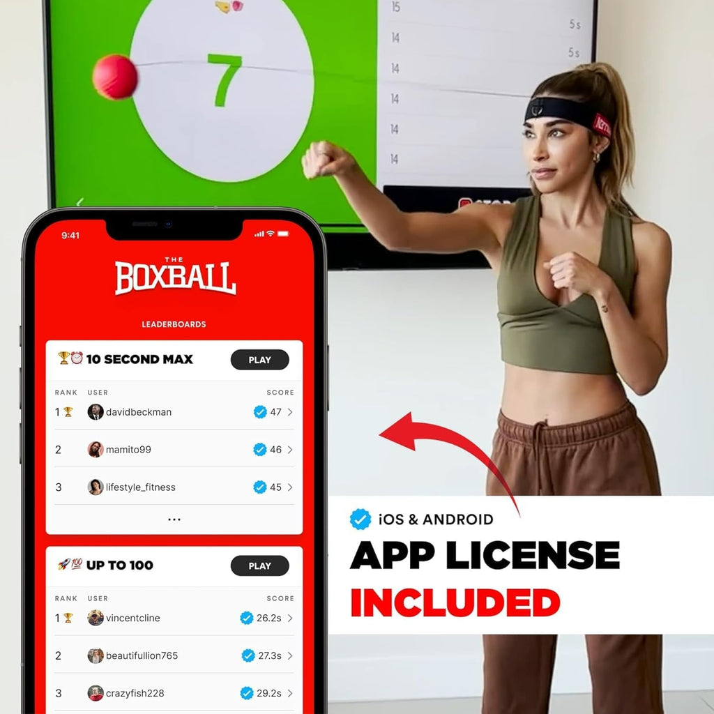 ® Boxing Reflex Ball – Celebrity-Endorsed Reaction Trainer | App-Connected Punch Counter | Fun Fitness for All Ages | Improve Coordination & Agility | Ideal Gift for Home Workouts