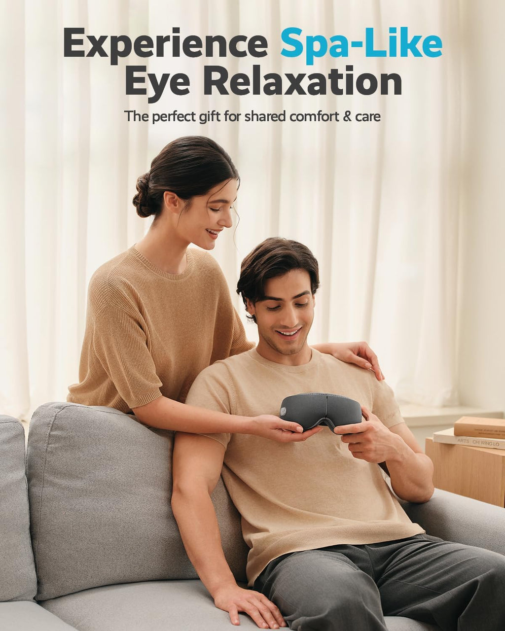 Heated Eye Massager, Portable Eye Mask for Relax & Eye Strain Relief, Bluetooth Massaging Eye Massager Ideal Mother'S Day/Birthday Gift for Mom, Dad, Women, Men