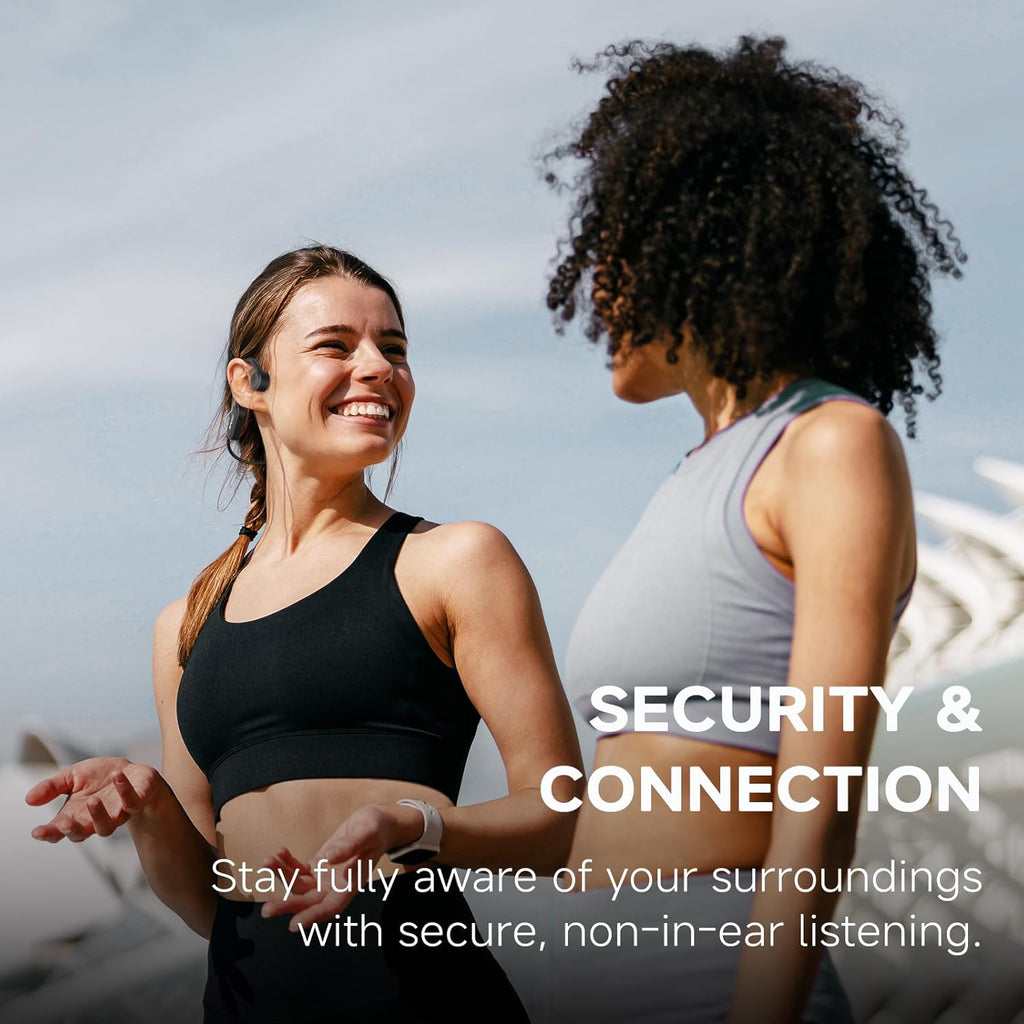 Bone Conduction Headphones, 2025 Upgrade Open Ear Bluetooth 5.4 Headphones with Mic, 10Hrs Playtime Bone Conduction Earbuds, IP56 Waterproof Earphones for Workout, Hiking