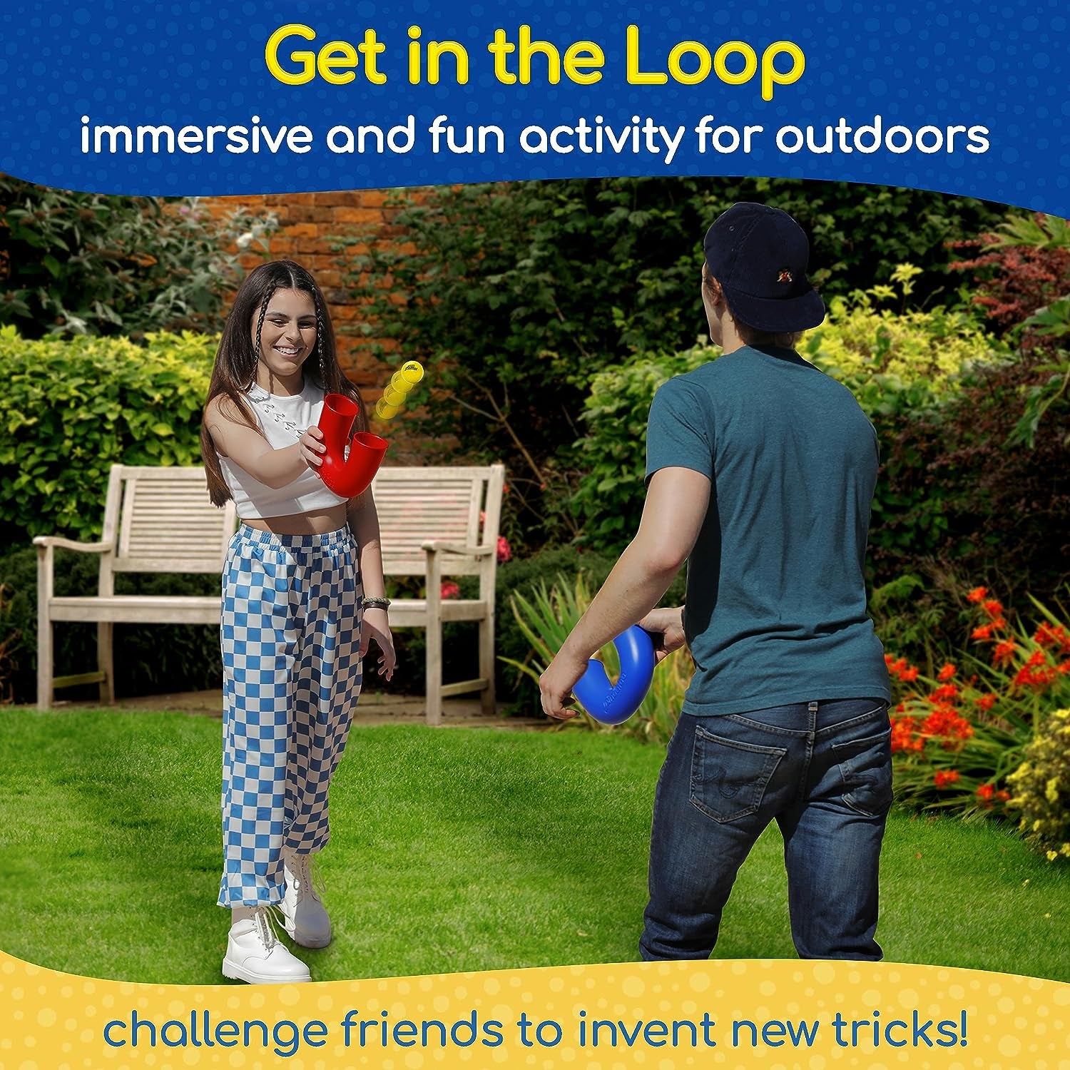 Original Skill Game Toy with 2 Balls- Gifts for Kids and Adults Indoor & Outdoor Games, Ball Toys for Boys, Girls, & Teens - Gift Ideas, Fun Stuff, Develops Motor & Juggling Skills -Blue