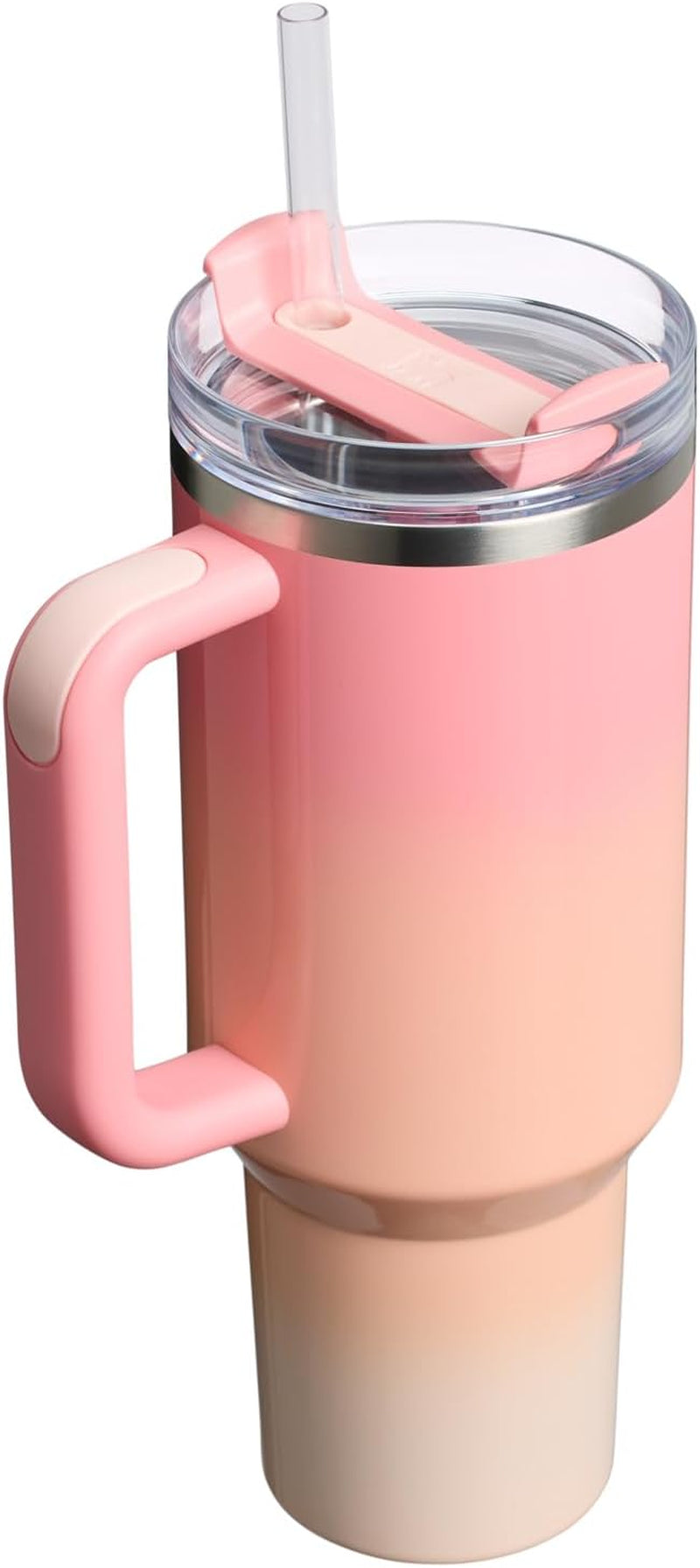 Quencher H2.0 Tumbler with Handle and Straw 40 Oz | Flowstate 3-Position Lid | Cup Holder Compatible for Travel | Insulated Stainless Steel Cup | Bpa-Free | Pink Mesa Sunset