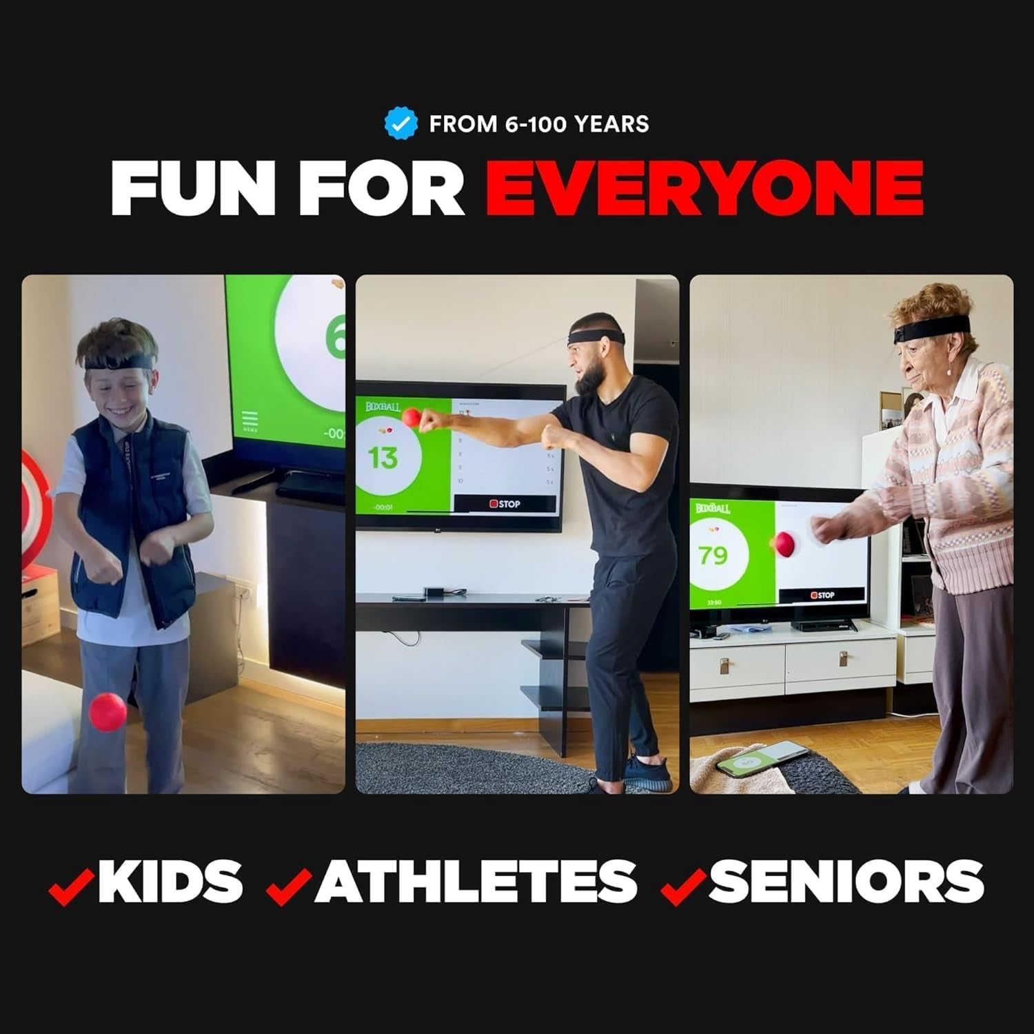 ® Boxing Reflex Ball – Celebrity-Endorsed Reaction Trainer | App-Connected Punch Counter | Fun Fitness for All Ages | Improve Coordination & Agility | Ideal Gift for Home Workouts