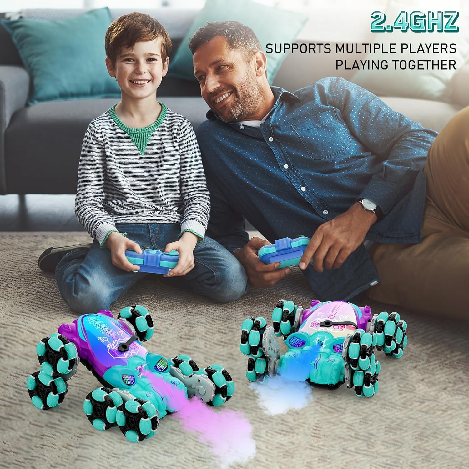 8WD Gesture Sensing Stunt Rc Cars Toys for Kids Age 6-13, Hand Controlled Stunt Car, 2.4Ghz Double-Sided Drift Stunt Car, Xmas Best Gifts Ideas for Boys Girls Age 6 7 8 9 10 11 12+ Years Blue