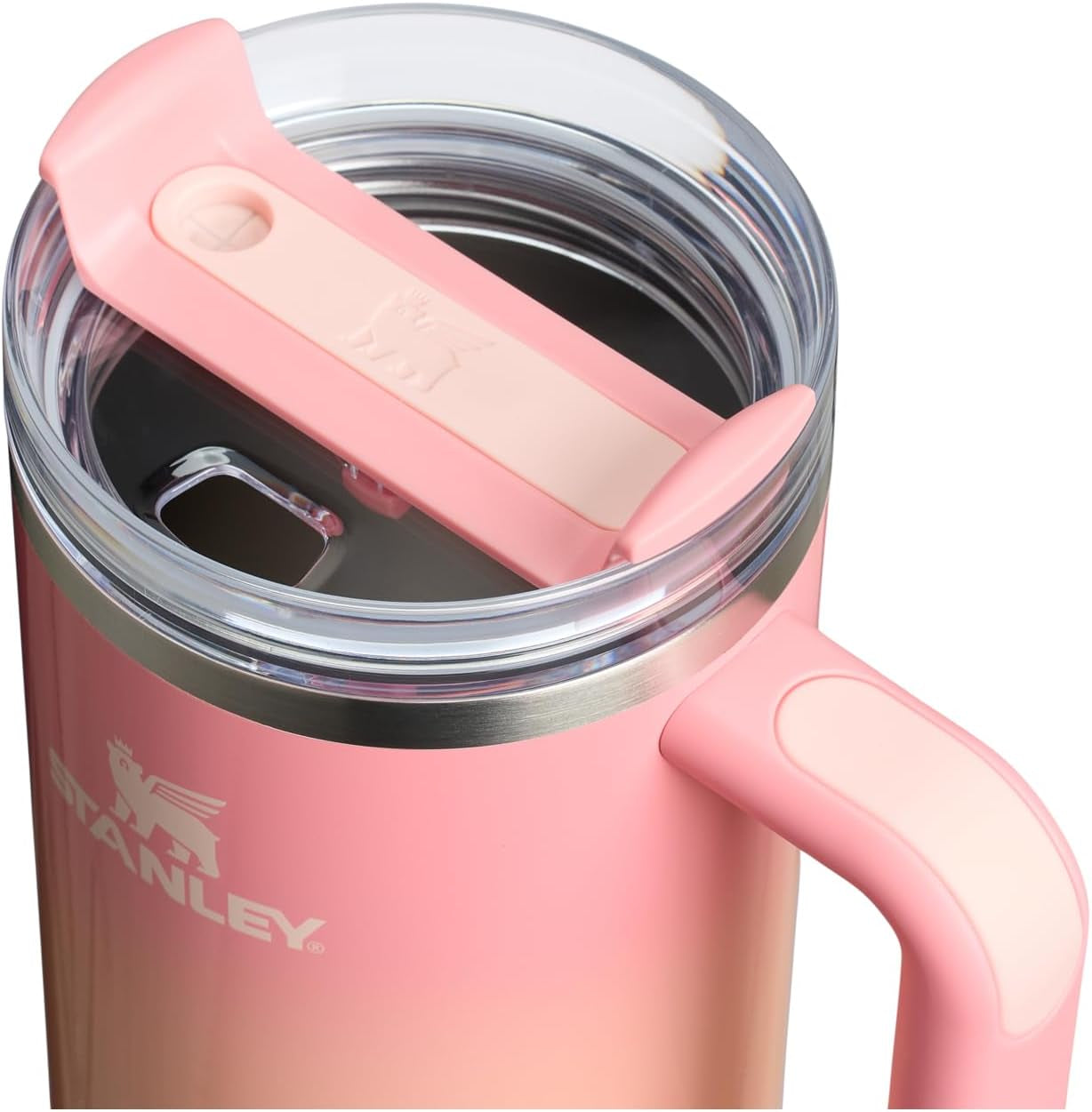 Quencher H2.0 Tumbler with Handle and Straw 40 Oz | Flowstate 3-Position Lid | Cup Holder Compatible for Travel | Insulated Stainless Steel Cup | Bpa-Free | Pink Mesa Sunset