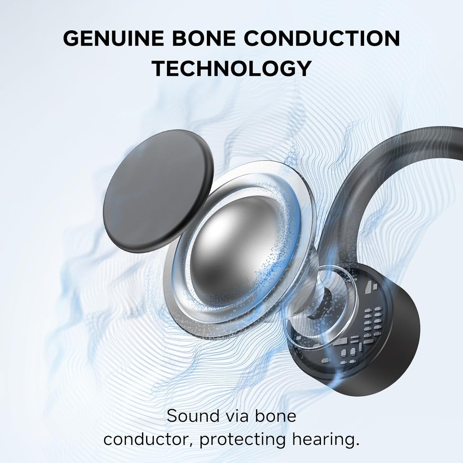 Bone Conduction Headphones, 2025 Upgrade Open Ear Bluetooth 5.4 Headphones with Mic, 10Hrs Playtime Bone Conduction Earbuds, IP56 Waterproof Earphones for Workout, Hiking