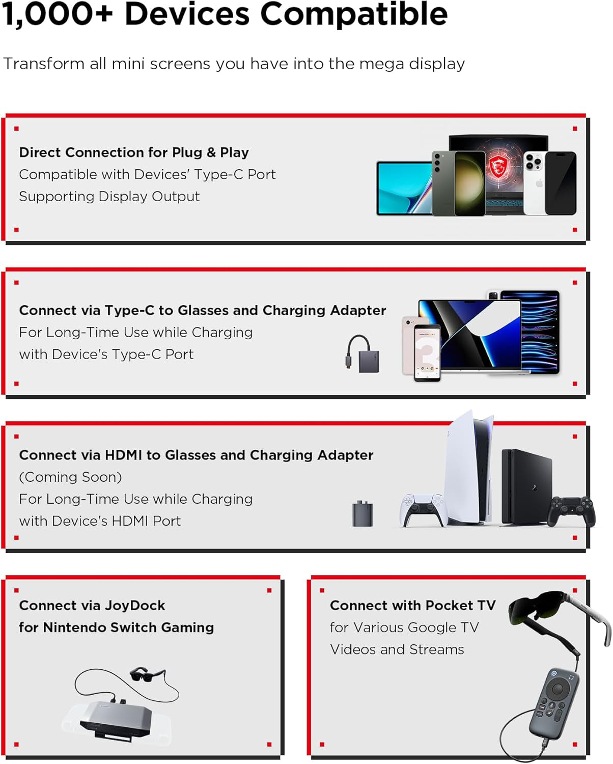 [2025 New]  Air 3S XR Glasses - AR Glasses 201" 120Hz FHD Hueview Eye-Care Video Display, Smart Gaming Glasses for Iphone 16,15/Android/Mac/Switch/Ps5/Steamdeck.