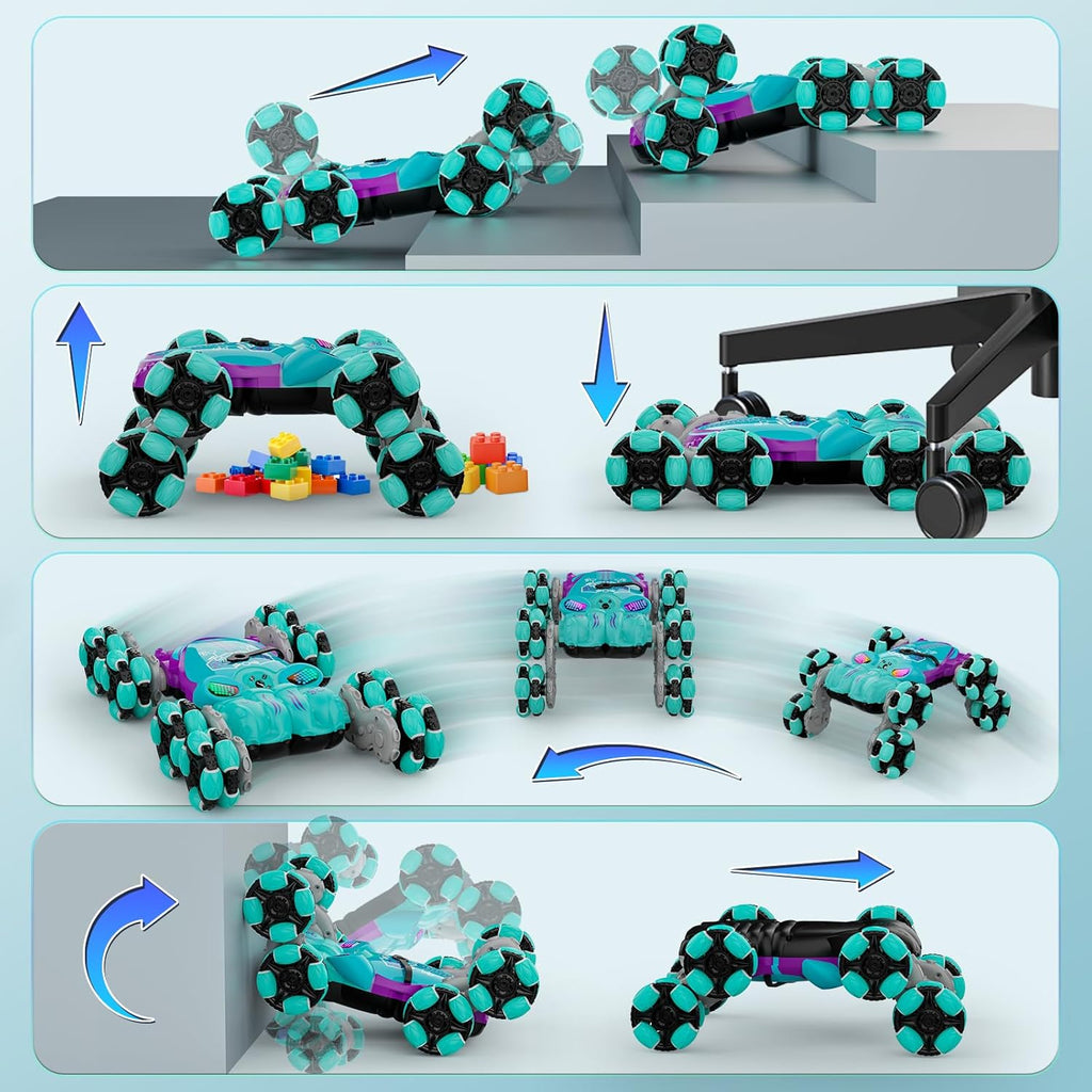 8WD Gesture Sensing Stunt Rc Cars Toys for Kids Age 6-13, Hand Controlled Stunt Car, 2.4Ghz Double-Sided Drift Stunt Car, Xmas Best Gifts Ideas for Boys Girls Age 6 7 8 9 10 11 12+ Years Blue