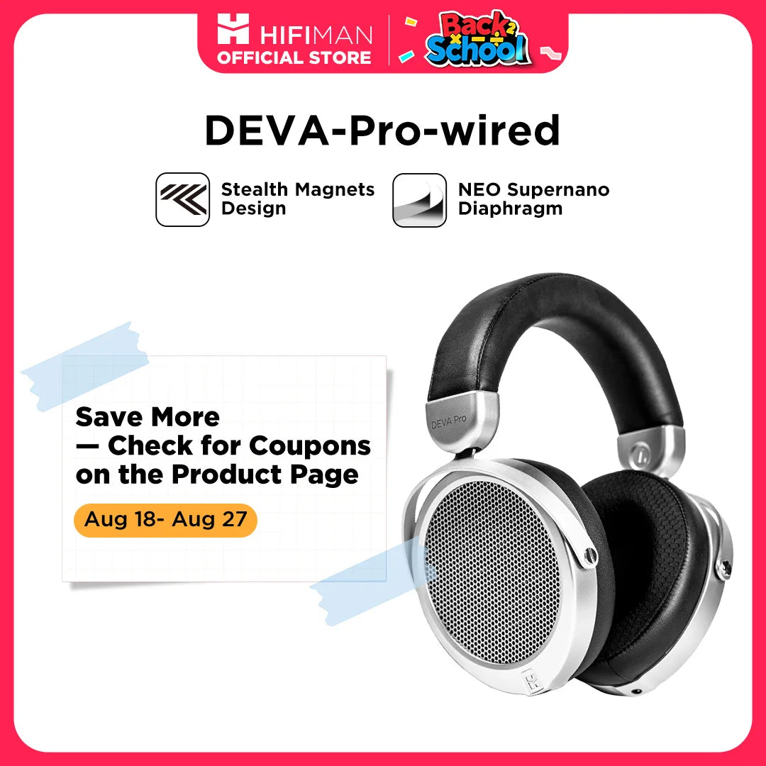 Deva-Pro Over-Ear Open-Back Planar Magnetic Headphone with Stealth Magnets-Wired Version