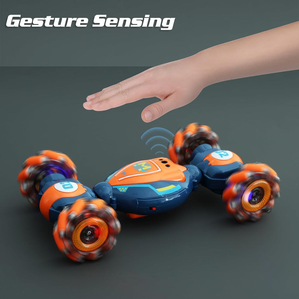Gesture Sensing RC Stunt Car - Boys Toys Age 6-8-12, 4WD Hand Controlled Remote Control Twist Car with Light & Music, Cool Birthday Presents and Ideas Gifts for Kids Age 7 9 10 11 12 Years Old