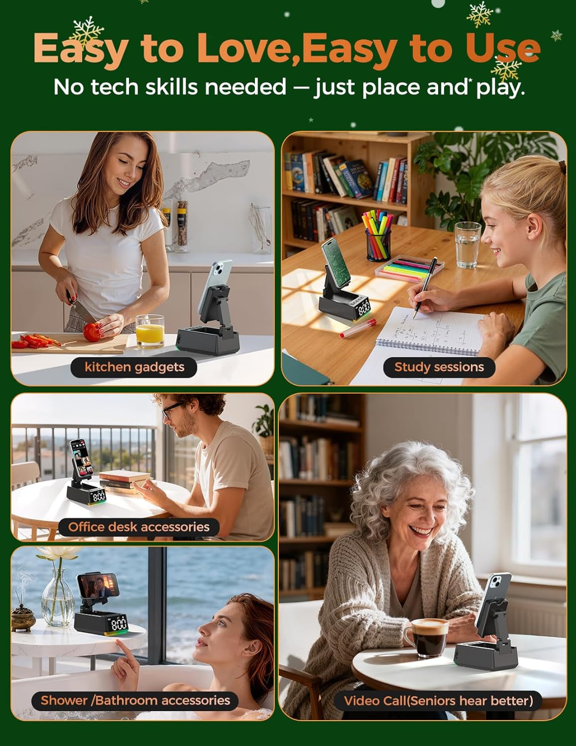 White Elephant Gifts for Adults Useful:Birthday Gift for Men Women Christmas Ideas Induction Speaker Bluetooth HD Sound,Kitchen Gadgets Anniversary Dad Mom Husband Wife Teen Stocking Stuffers(Black)