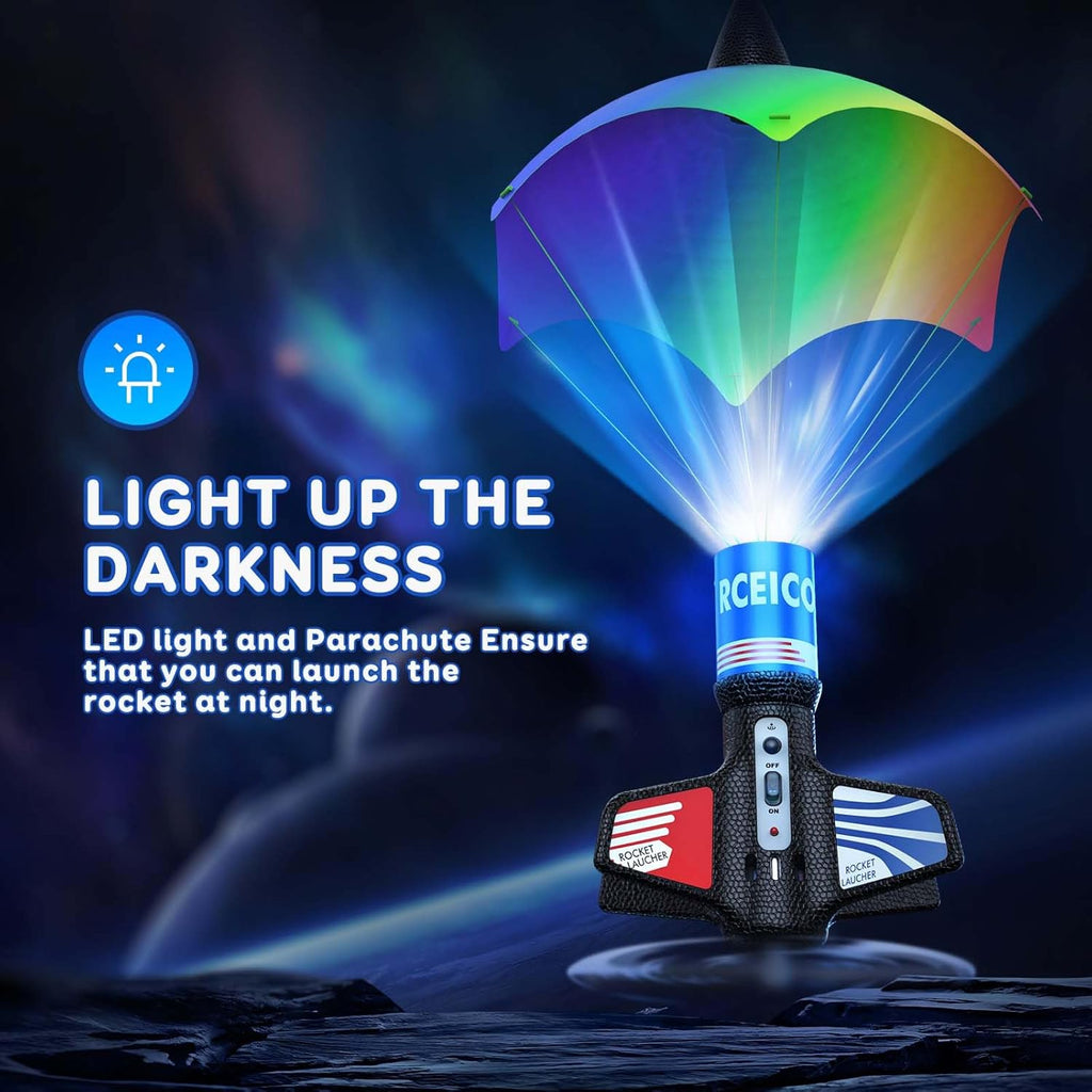 Rocket Launcher, 200 Feet of Flight Altitude, Model Rocket Kits with Launch Set, Ultra-High Flying Rocket, Rocket Toy, Outdoor Toys for Ages 8-13, Birthday Gift for Kids Boys & Girls