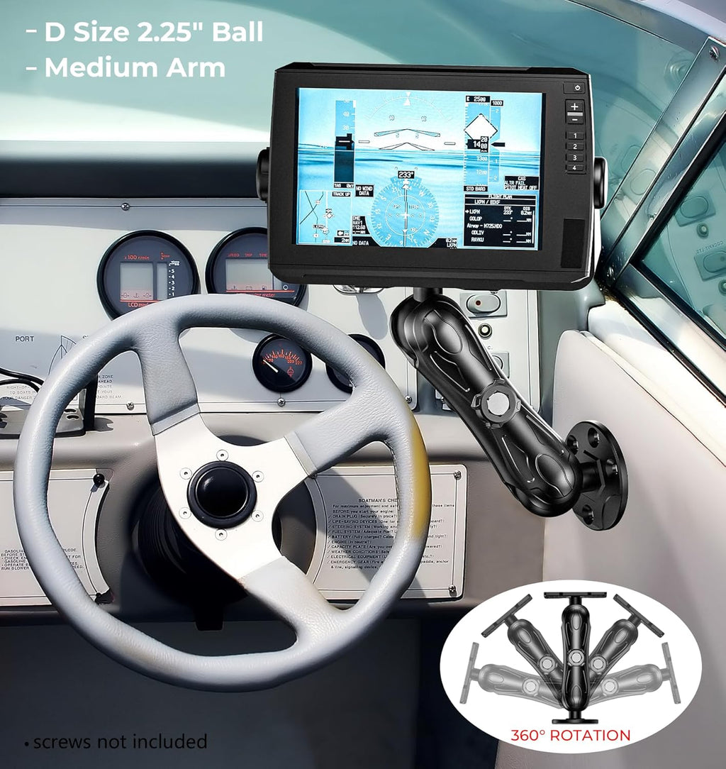 2.25" Ball Aluminum Alloy Large Fish Finder Mount