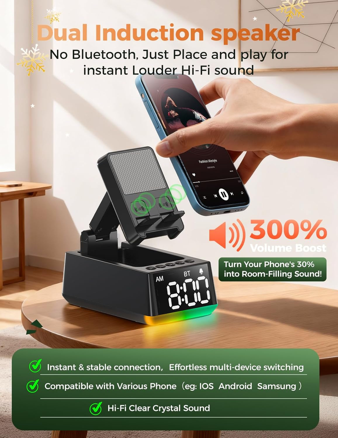 White Elephant Gifts for Adults Useful:Birthday Gift for Men Women Christmas Ideas Induction Speaker Bluetooth HD Sound,Kitchen Gadgets Anniversary Dad Mom Husband Wife Teen Stocking Stuffers(Black)