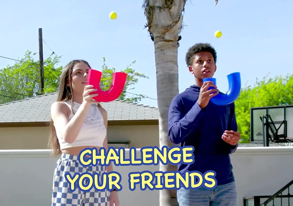 Original Skill Game Toy with 2 Balls- Gifts for Kids and Adults Indoor & Outdoor Games, Ball Toys for Boys, Girls, & Teens - Gift Ideas, Fun Stuff, Develops Motor & Juggling Skills -Blue