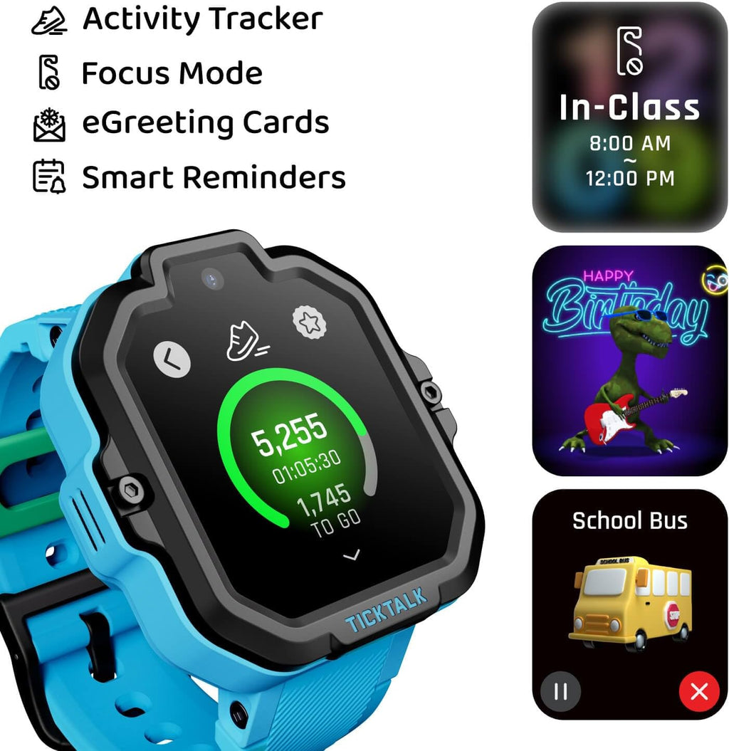 5 Kids Smart Watch with GPS Tracker, Voice & Video Calling, Texts, SOS & Parental Controls | Safe 4G LTE Smartwatch with Free Music, Reminders & School Mode for Boys & Girls Ages 3-12