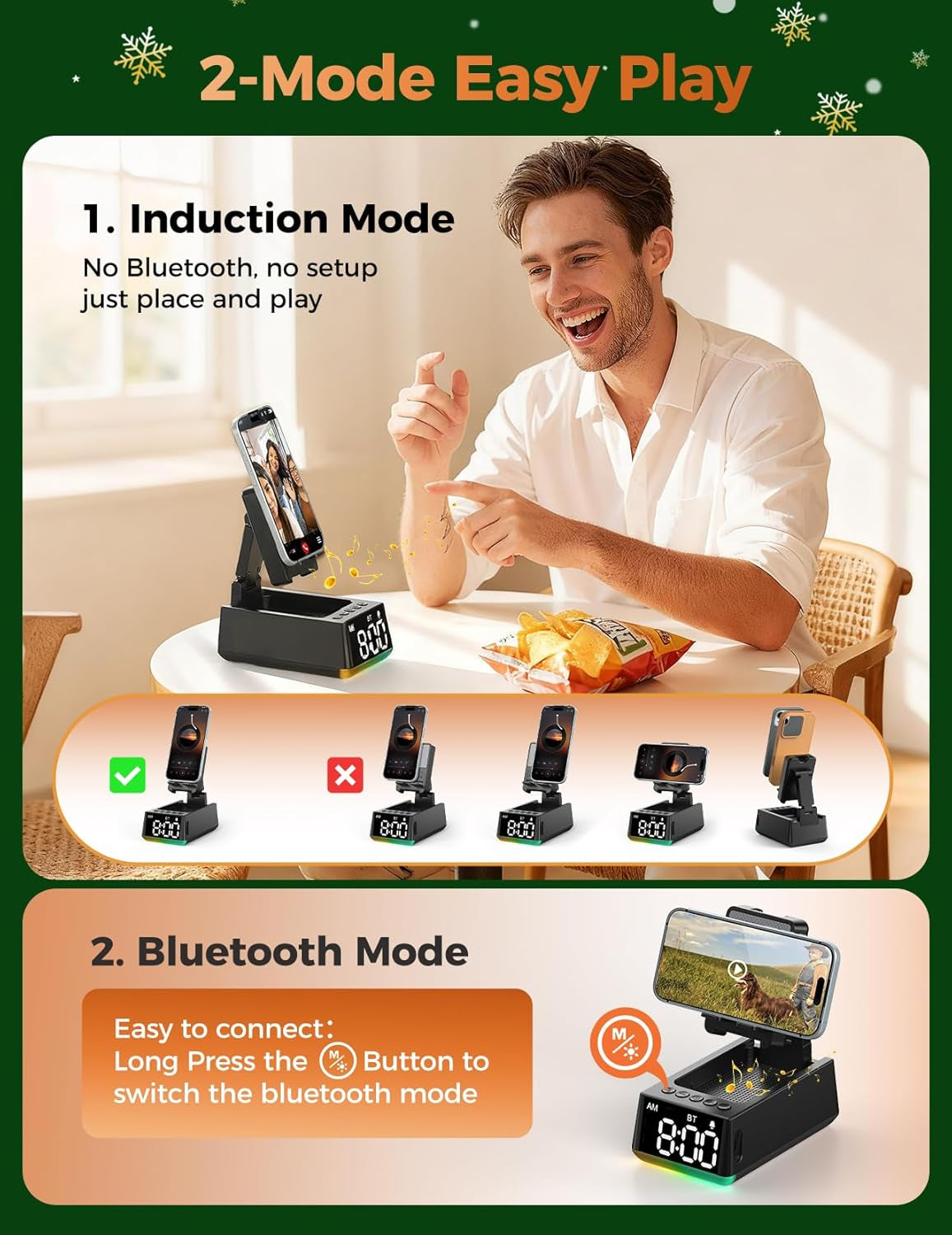 White Elephant Gifts for Adults Useful:Birthday Gift for Men Women Christmas Ideas Induction Speaker Bluetooth HD Sound,Kitchen Gadgets Anniversary Dad Mom Husband Wife Teen Stocking Stuffers(Black)