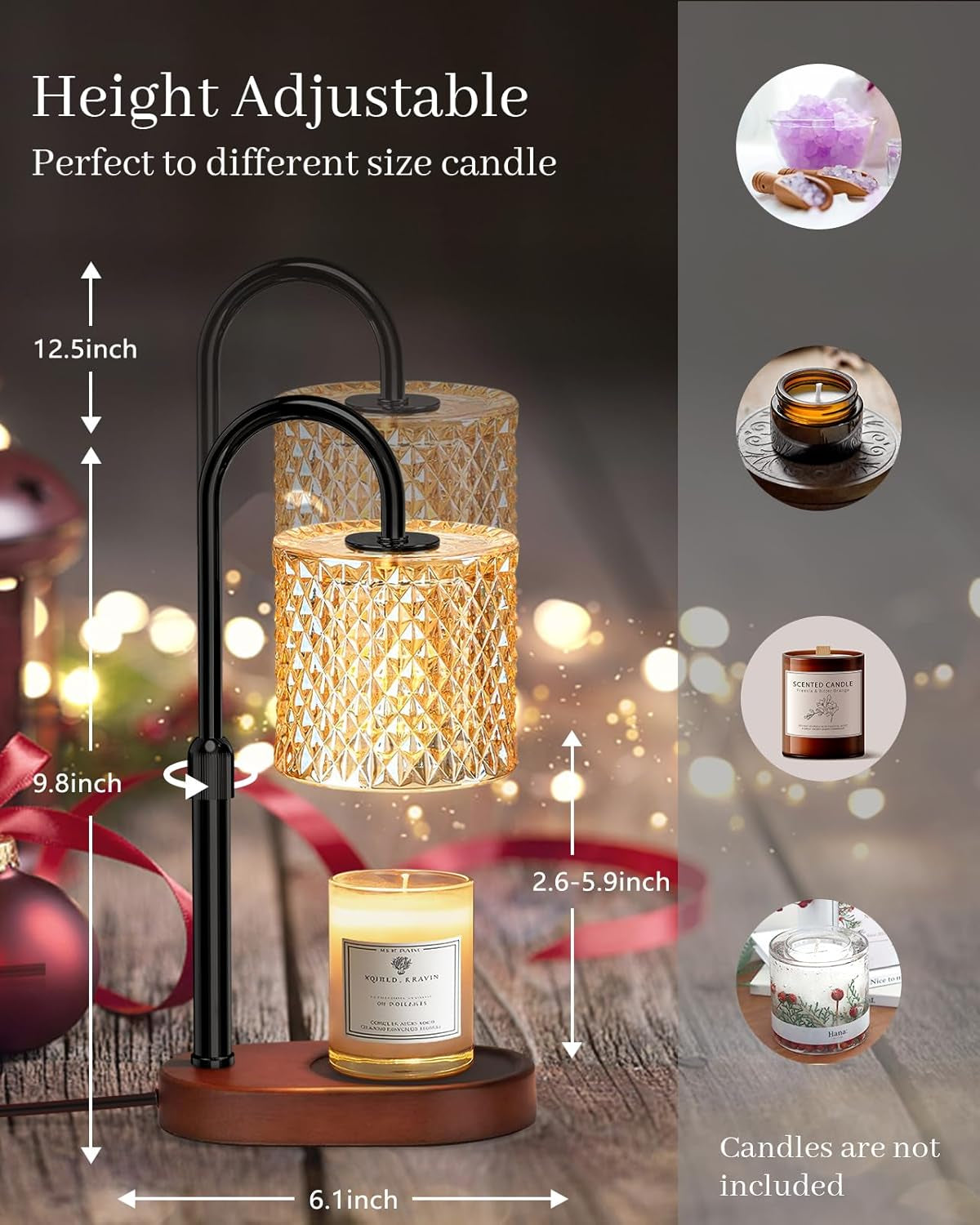 Candle Warmer Lamp with Timer Dimmer Height Adjustable for Women Birthday Gift, Mothers Day Gift, House Warming Gifts New Home Decor, Electric Candle Warmer Gifts for Women