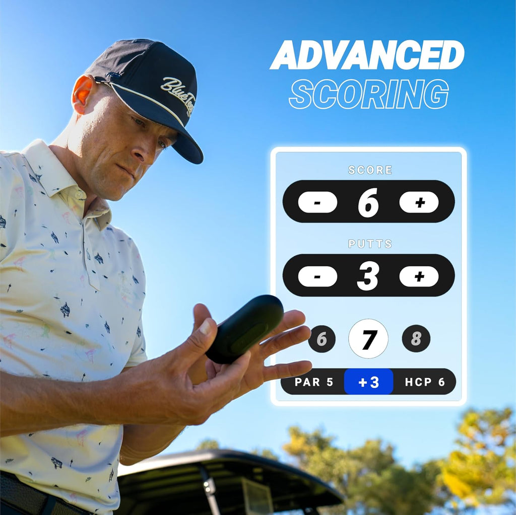 Ringer - Magnetic Golf GPS Handheld, Touch Screen Display, Water Resistant Golf Distance Range Finder, 40,000+ Preloaded Courses, 10+ Hours Battery, Built-In Magnetic Strip