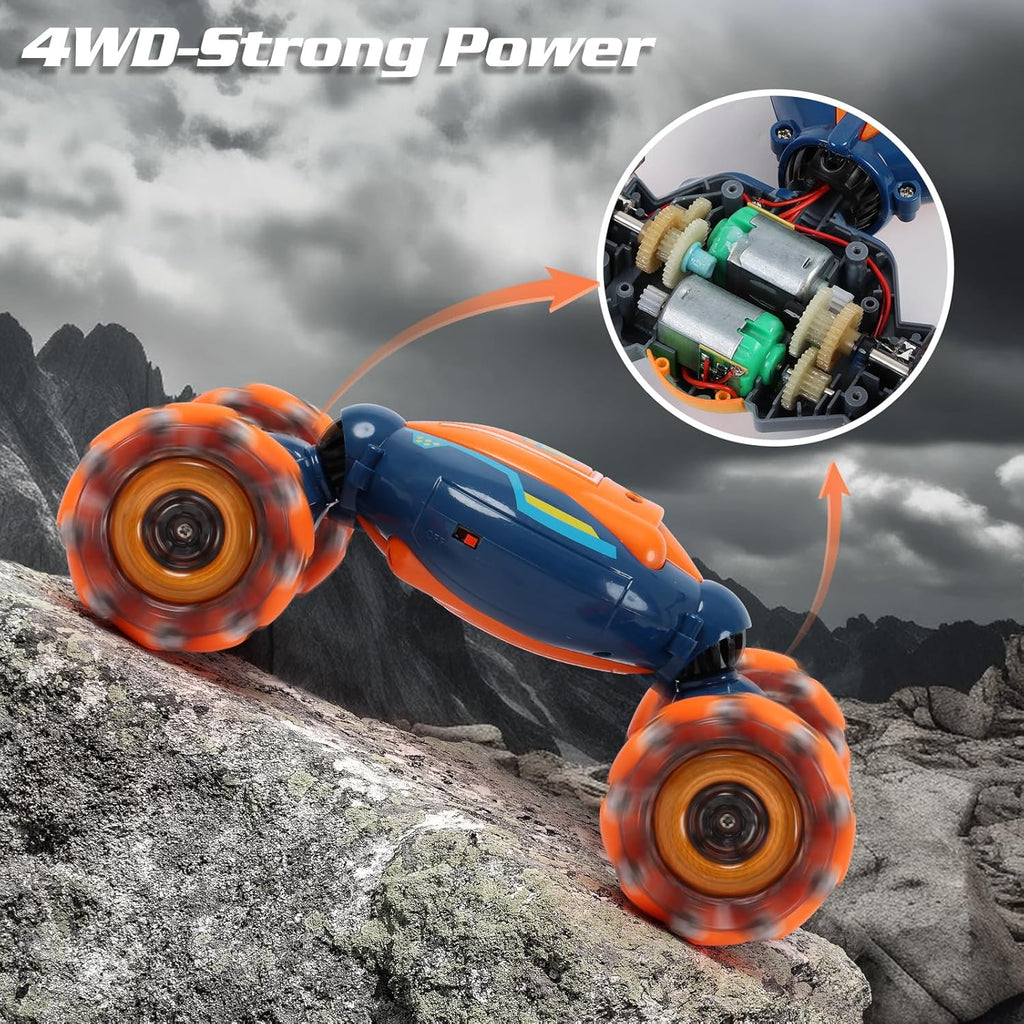 Gesture Sensing RC Stunt Car - Boys Toys Age 6-8-12, 4WD Hand Controlled Remote Control Twist Car with Light & Music, Cool Birthday Presents and Ideas Gifts for Kids Age 7 9 10 11 12 Years Old