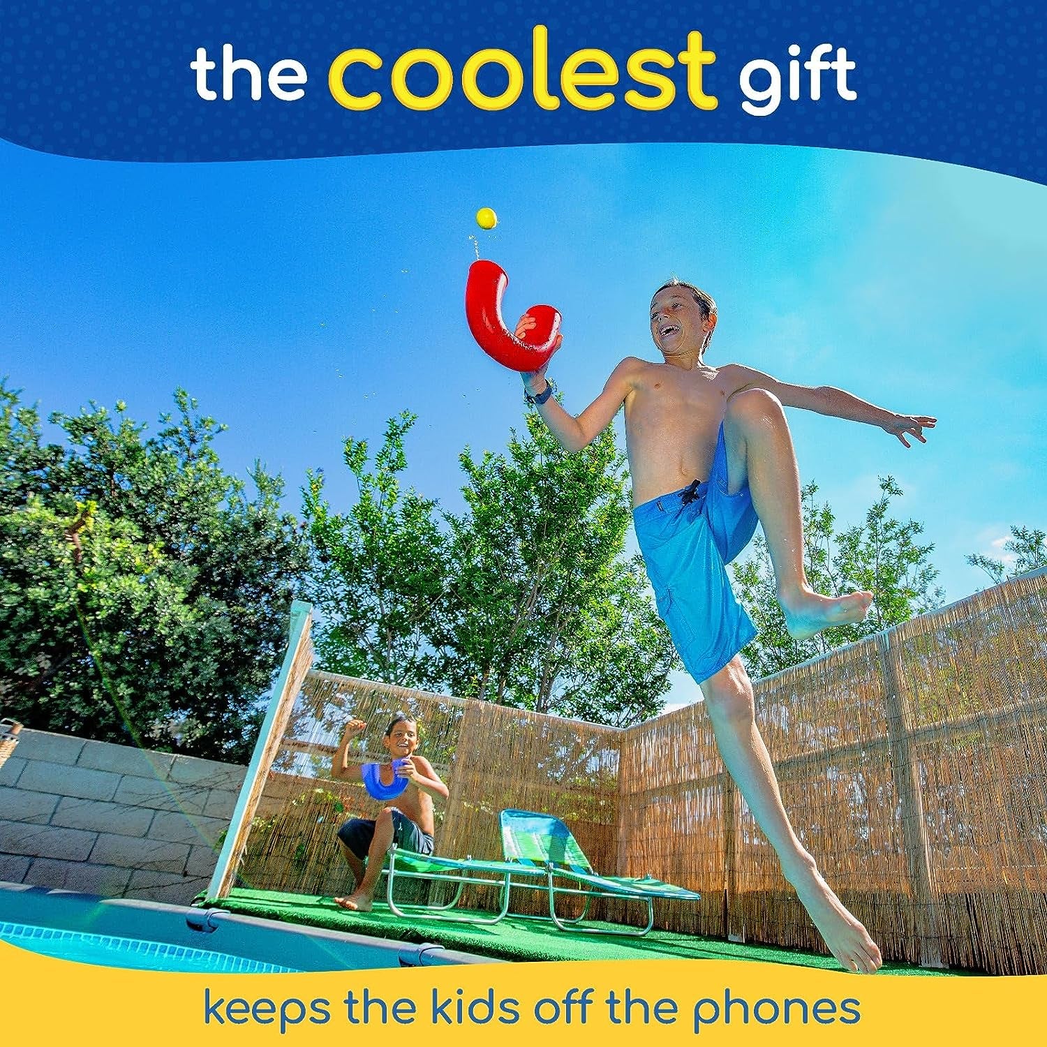 Original Skill Game Toy with 2 Balls- Gifts for Kids and Adults Indoor & Outdoor Games, Ball Toys for Boys, Girls, & Teens - Gift Ideas, Fun Stuff, Develops Motor & Juggling Skills -Blue