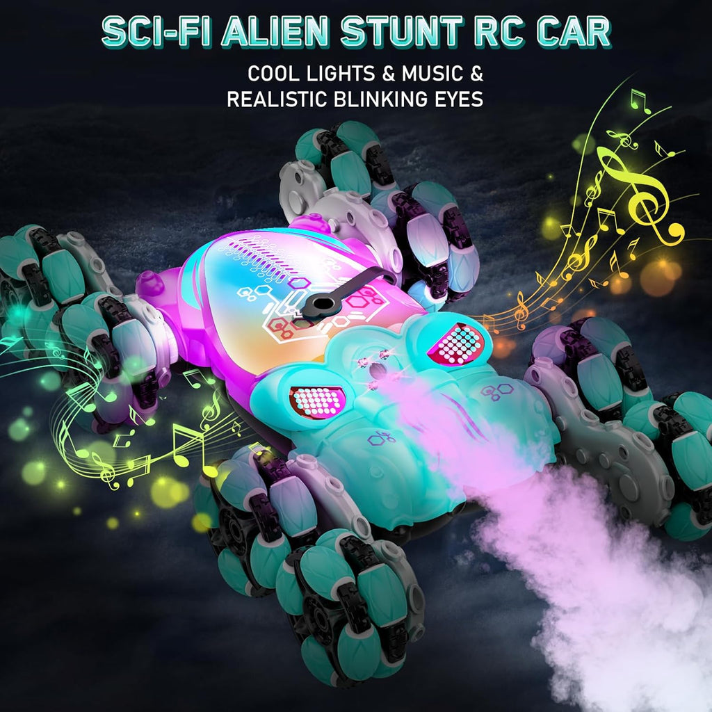 8WD Gesture Sensing Stunt Rc Cars Toys for Kids Age 6-13, Hand Controlled Stunt Car, 2.4Ghz Double-Sided Drift Stunt Car, Xmas Best Gifts Ideas for Boys Girls Age 6 7 8 9 10 11 12+ Years Blue