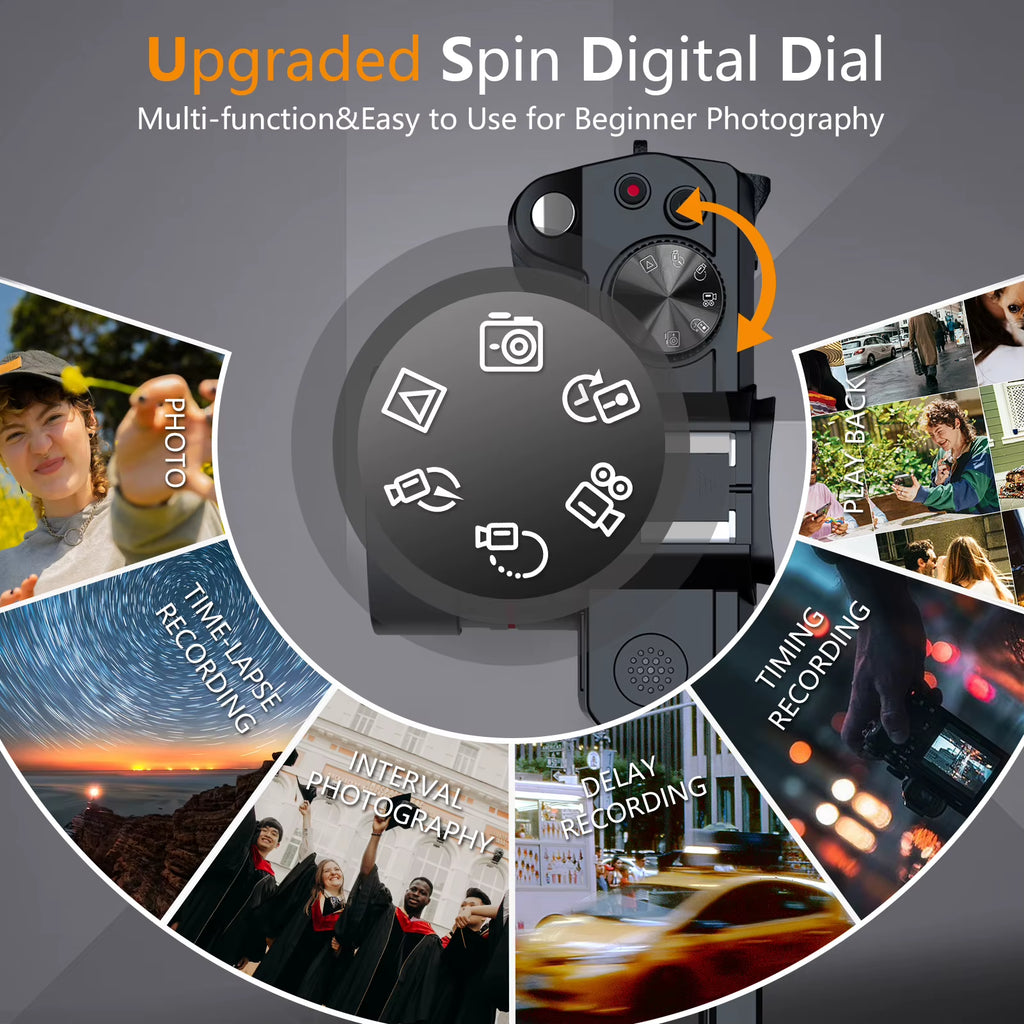 Digital Camera 4K 48MP Autofocus Camera Wifi Photography Support No Battery Use Digital Camera Suitable for Beginners