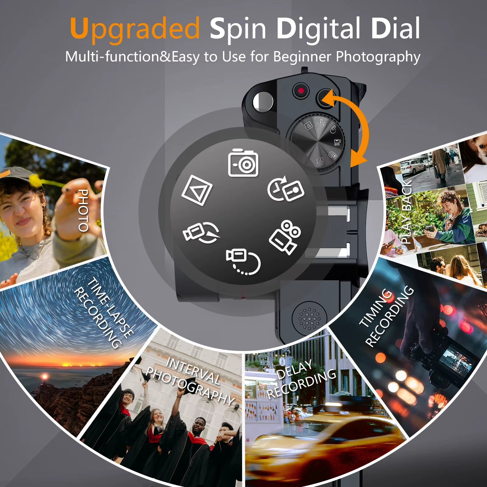 Digital Camera 4K 48MP Autofocus Camera Wifi Photography Support No Battery Use Digital Camera Suitable for Beginners