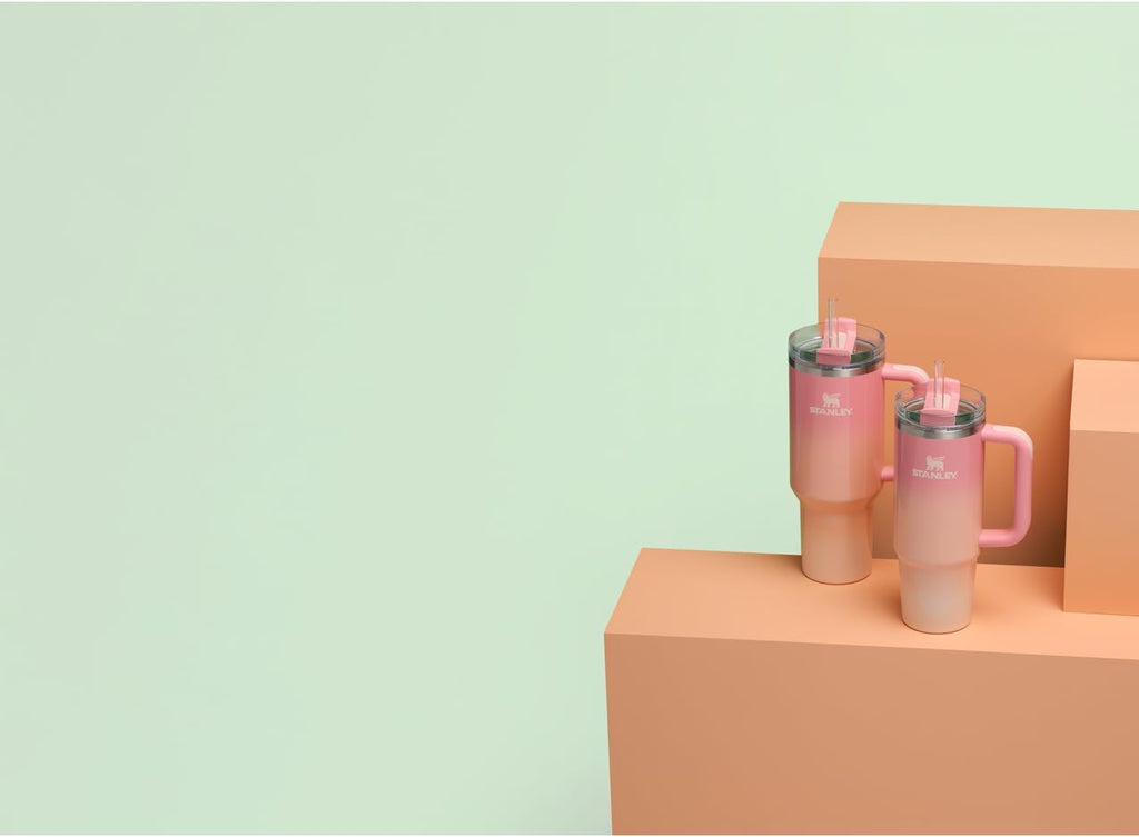 Quencher H2.0 Tumbler with Handle and Straw 40 Oz | Flowstate 3-Position Lid | Cup Holder Compatible for Travel | Insulated Stainless Steel Cup | Bpa-Free | Pink Mesa Sunset