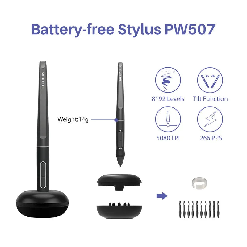 Kamvas Pro 16 Drawing Pen Tablet 15.6 Inch 120% Srgb Digital Graphic Tablet Pen Display Monitor with Tilt Function