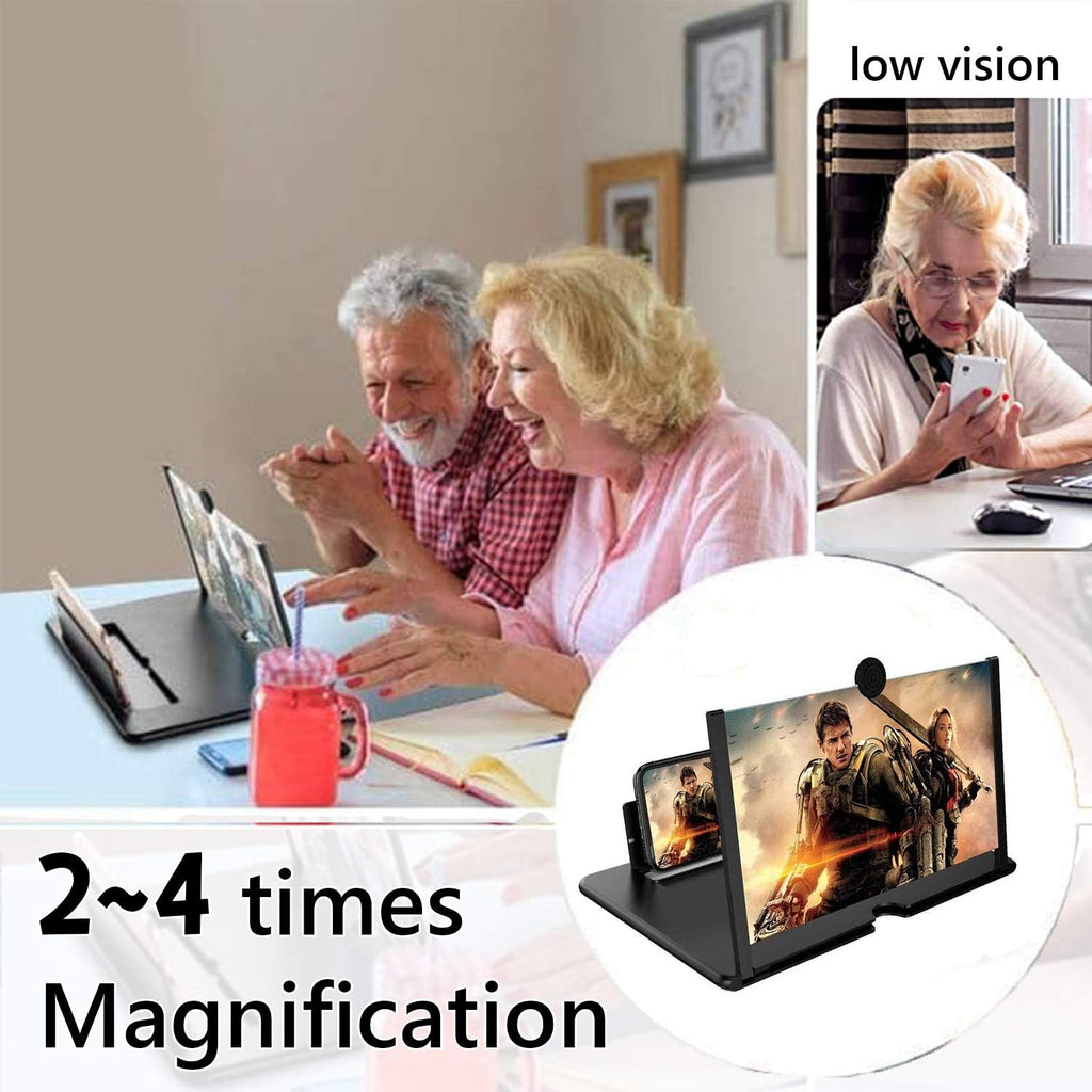 14 Inch Smartphone Screen Magnifier 3D HD Foldable Amplifier Phone Stand with Adjustable Angle Gift for Mom Dad Family Portable Universal Enlarger Movies Gaming Video