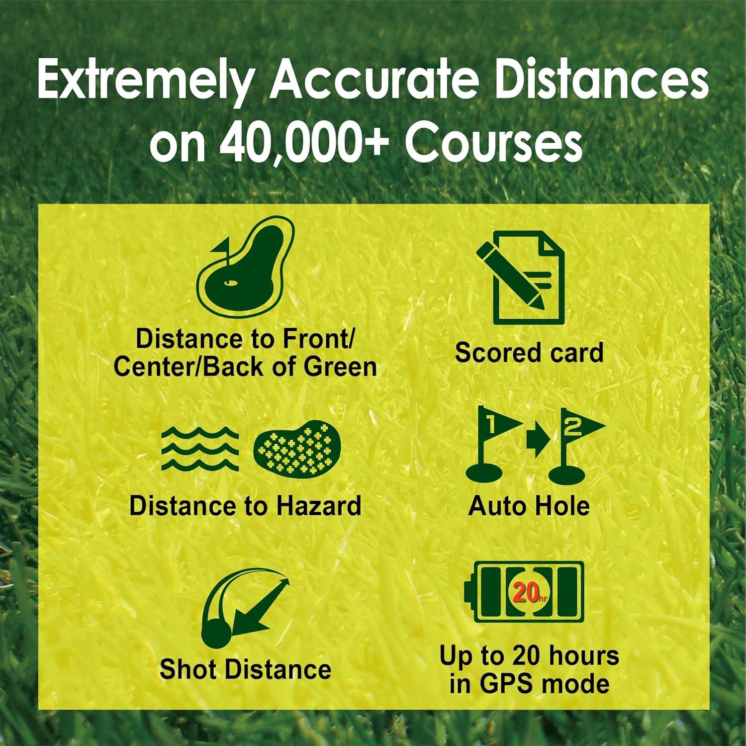 TW356 Golf GPS Watch for Men and Women, Free Update 41,000+ Preloaded Courses Worldwide, High Contrast LCD Display, Upgrade IC Chip, Lightweight Essential Accessory for Golfers, Black