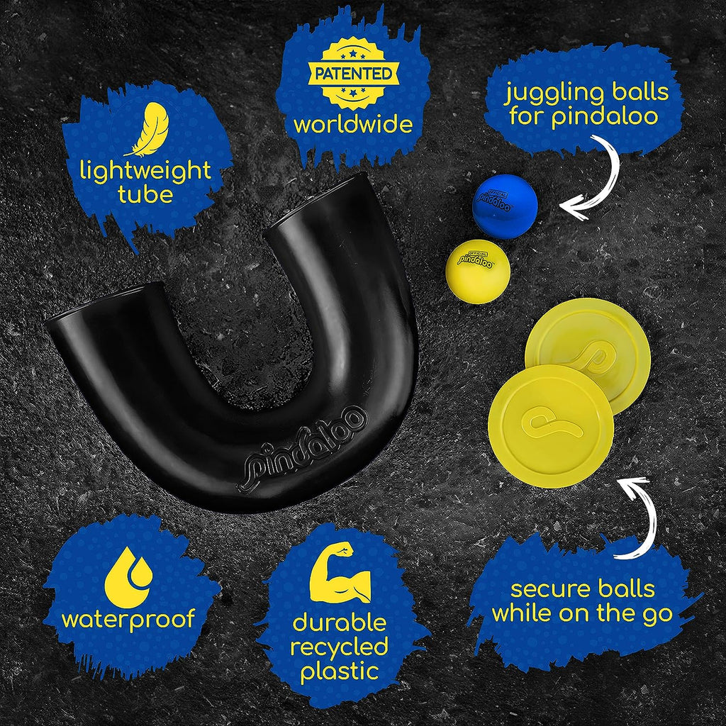 Original Skill Game Toy with 2 Balls- Gifts for Kids and Adults Indoor & Outdoor Games, Ball Toys for Boys, Girls, & Teens - Gift Ideas, Fun Stuff, Develops Motor & Juggling Skills -Blue