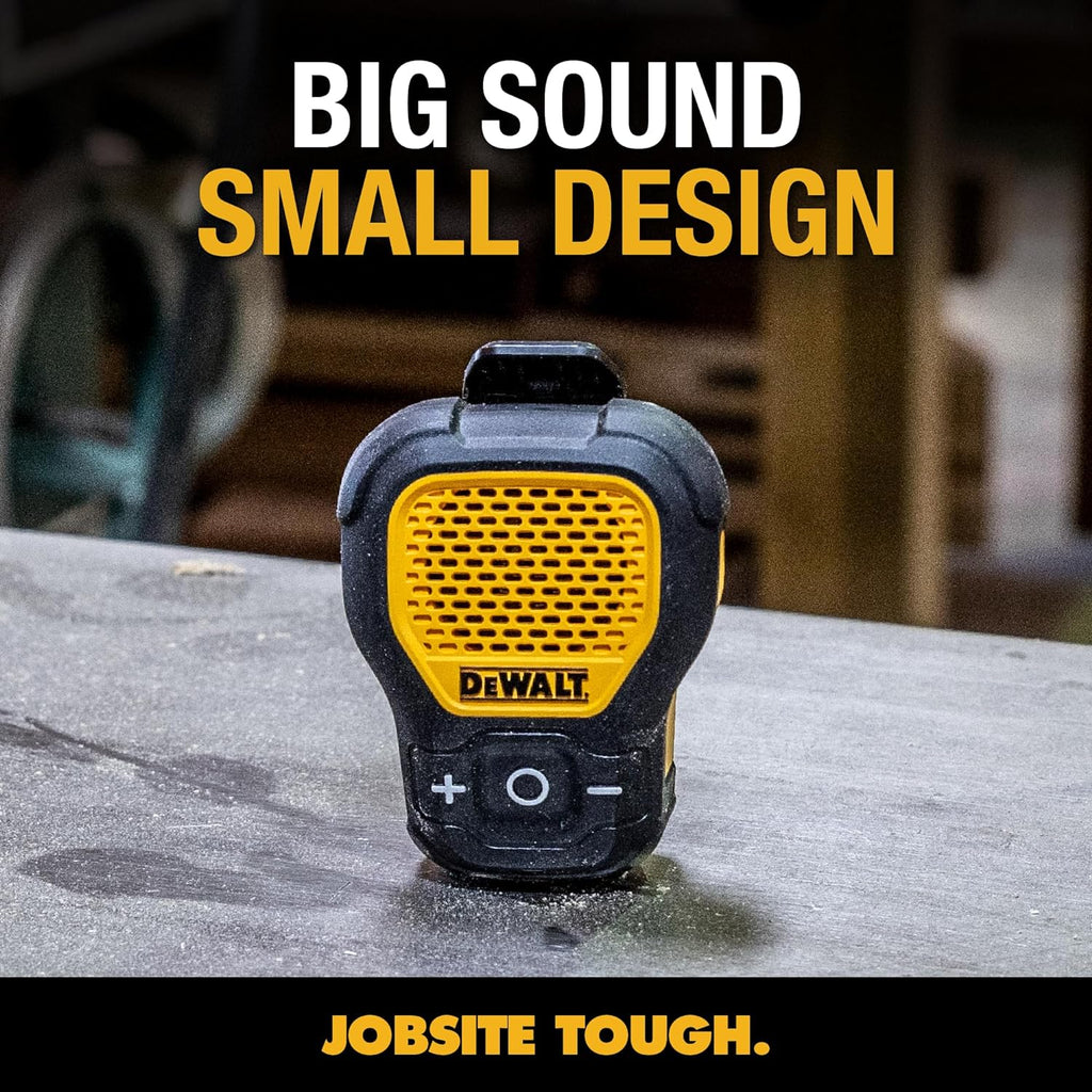 Wearable Bluetooth Speaker (Updated Version), Clip-On Wireless Jobsite Pro Water-Resistant Portable Speaker (Non-Magnetic), Built-In Mic for Hands-Free Music/Calls, Bluetooth Speaker (Yellow)