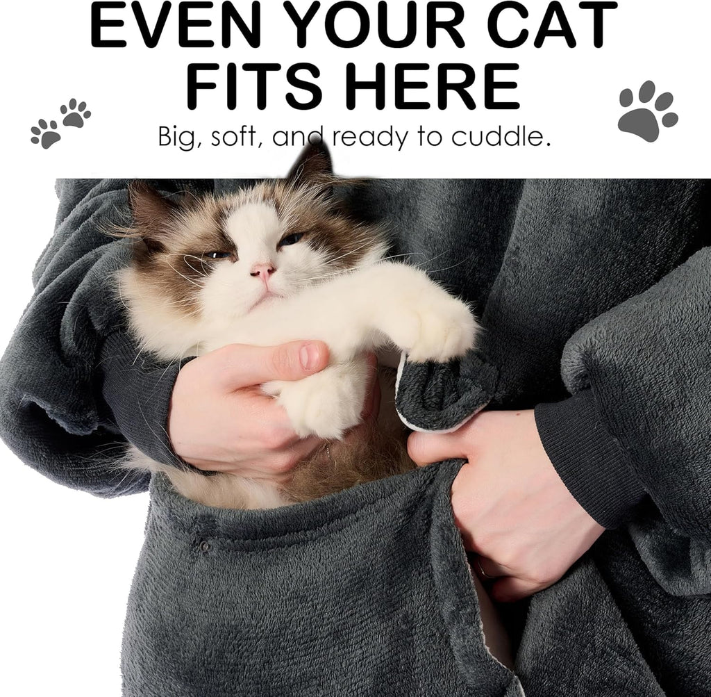 Wearable Blanket Hoodie, Oversized Sherpa Fleece Sweatshirt with Giant Pocket, Birthday Gifts for Women, Warm Christmas Gift for Mom, Wife, or Girlfriend