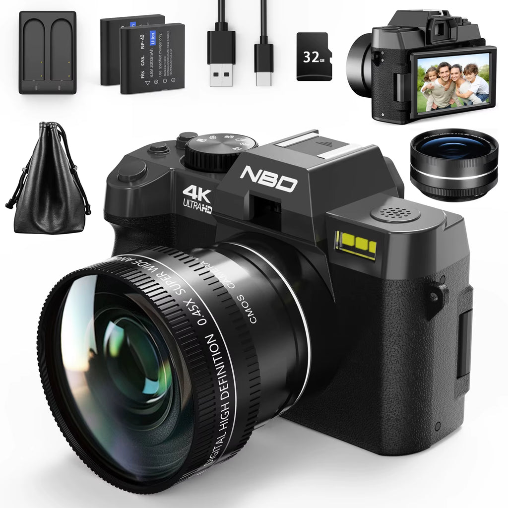 Digital Camera 4K 48MP Autofocus Camera Wifi Photography Support No Battery Use Digital Camera Suitable for Beginners