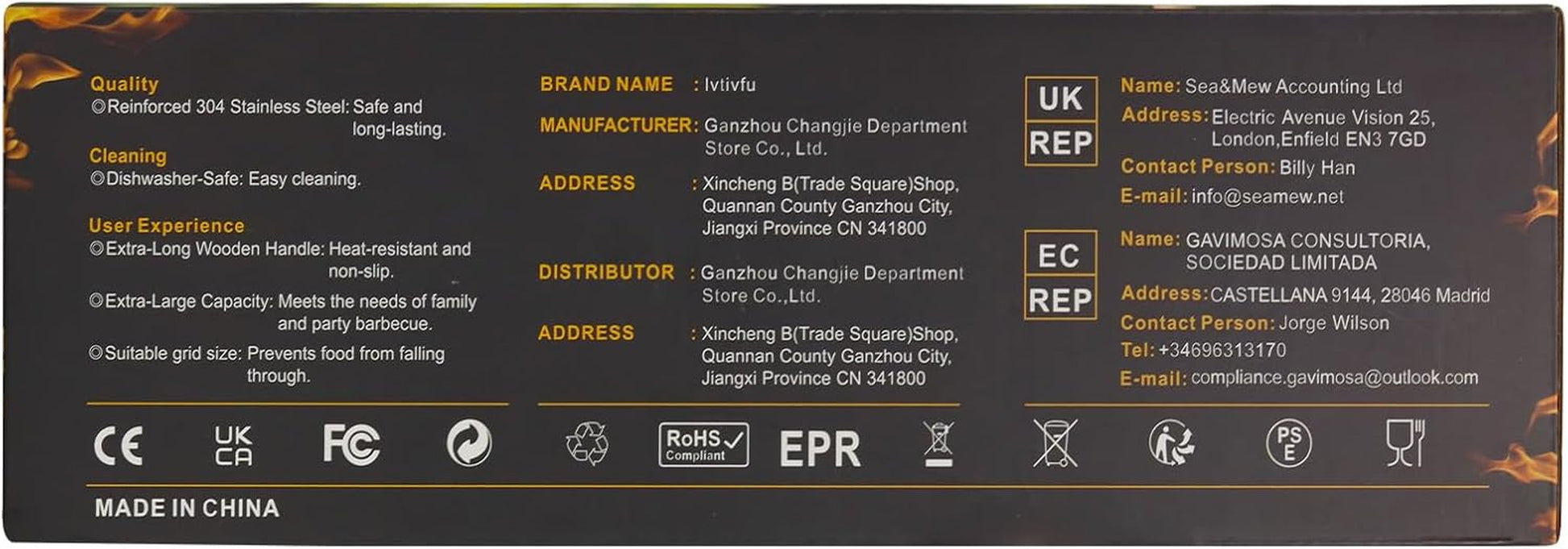 Grill Basket Set, Removable Wooden Handle, 304 Stainless Steel, Rolling BBQ Tools, Smoker Grilling Accessories for Vegetable Fish, Outdoor Cooking Camping, Birthday Gifts for Men Dad Husband