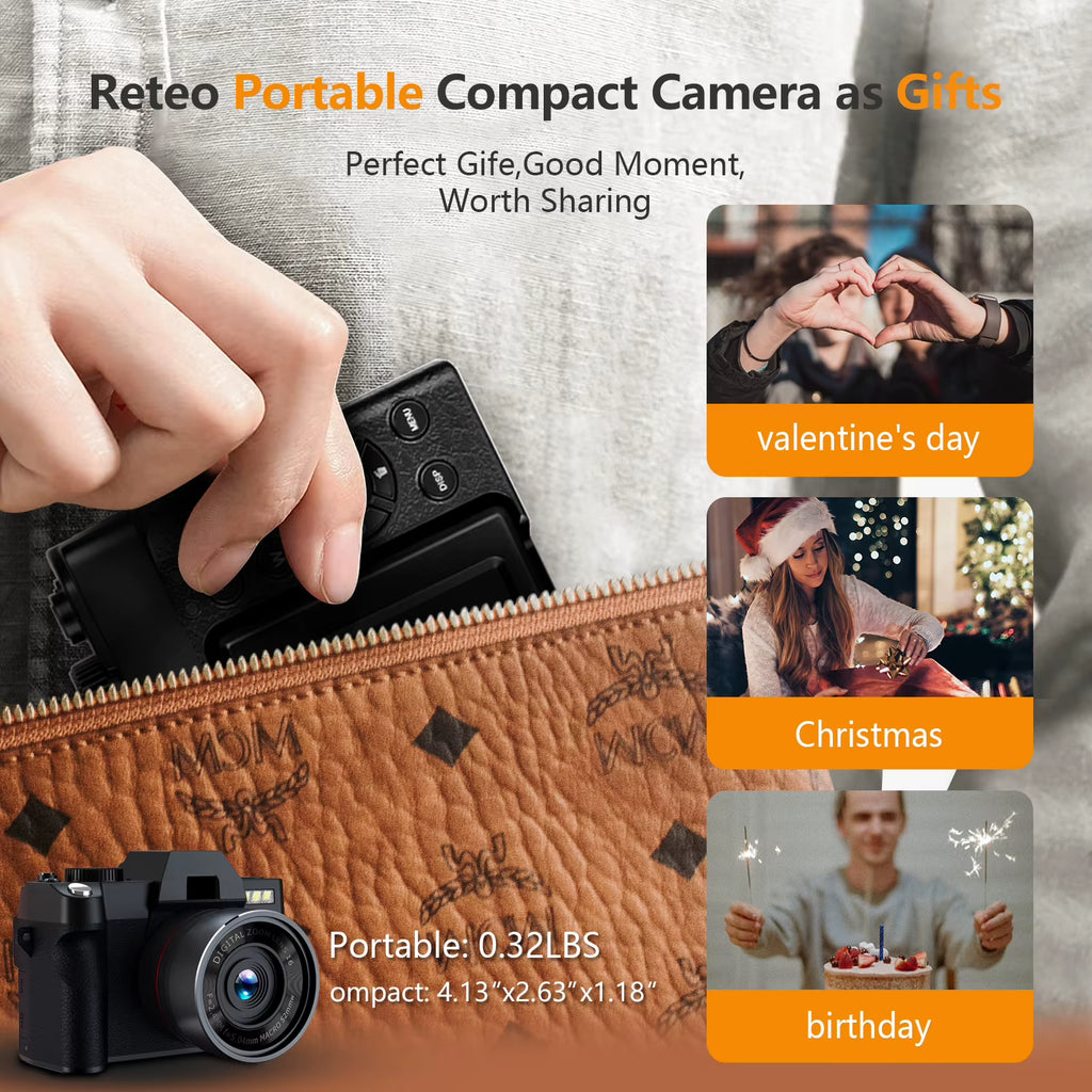 Digital Camera 4K 48MP Autofocus Camera Wifi Photography Support No Battery Use Digital Camera Suitable for Beginners