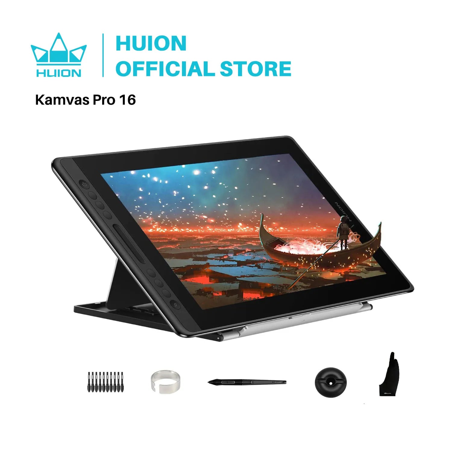Kamvas Pro 16 Drawing Pen Tablet 15.6 Inch 120% Srgb Digital Graphic Tablet Pen Display Monitor with Tilt Function