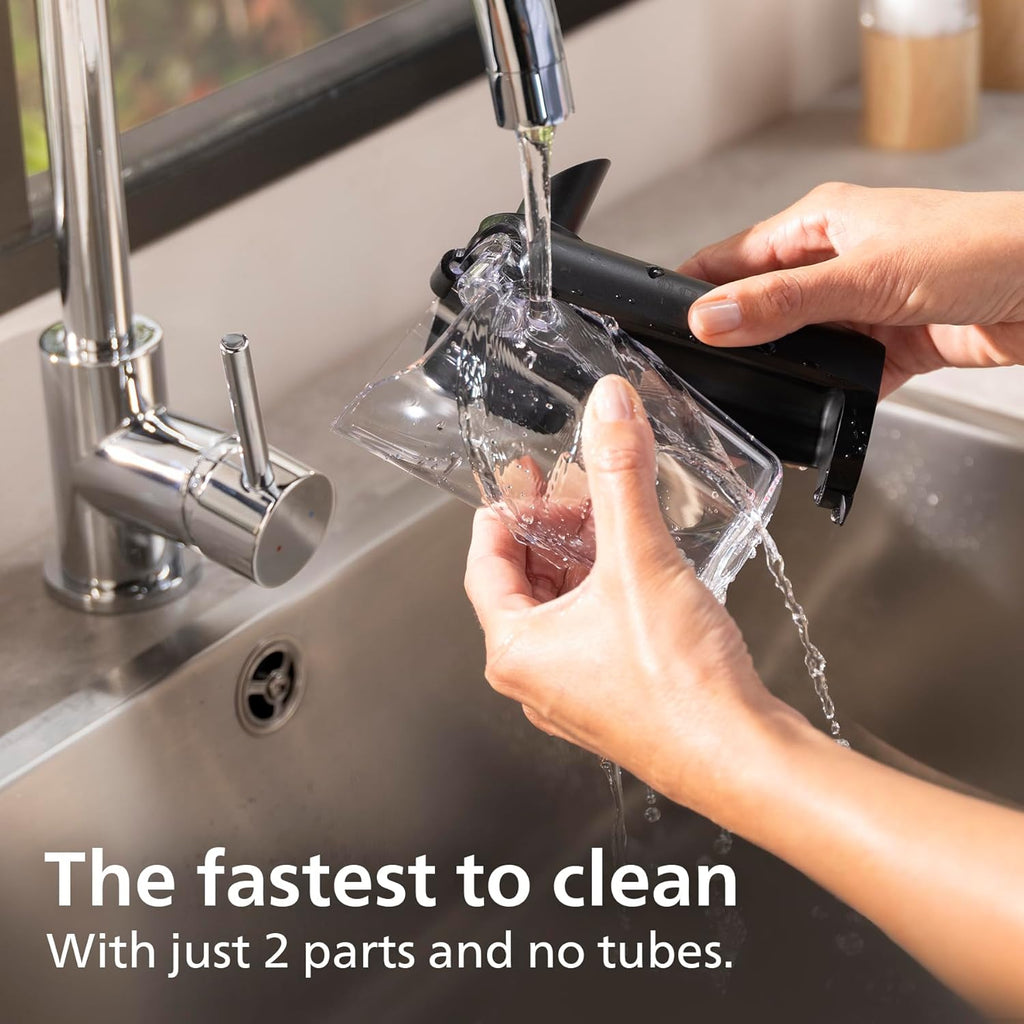 5400 Series Fully Automatic Bean-to-Cup Coffee Machine with 12 Coffee Varieties, Lattego Milk Frother, Easy Clean System, Ceramic Grinder - Black and Silver (EP5446/70)